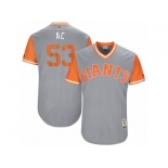 Men's 2017 Little League World Series Giants #53 Austin Slater AC Gray Jersey