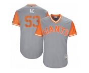 Men's 2017 Little League World Series Giants #53 Austin Slater AC Gray Jersey