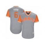 Men's 2017 Little League World Series Giants #6 Jarrett Parker Park Gray Jersey