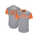 Men's 2017 Little League World Series Giants #60 Hunter Strickland Strick Gray Jersey