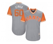 Men's 2017 Little League World Series Giants #60 Hunter Strickland Strick Gray Jersey