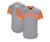 Men's 2017 Little League World Series Giants #9 Brandon Belt Belt Gray Jersey