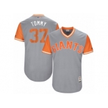 Men's 2017 Little League World Series Giants Kelby Tomlinson #37 Tommy Gray Jersey