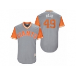 Men's 2017 Little League World Series Giants Sam Dyson #49 Rojo Gray Jersey