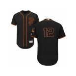 Men's Majestic San Francisco Giants #12 Joe Panik Black Flexbase Authentic Collection MLB Jersey