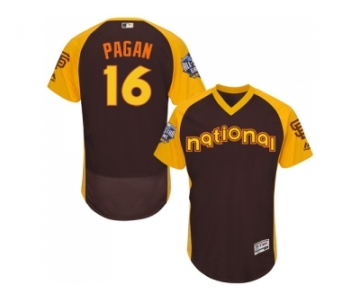 Men's Majestic San Francisco Giants #16 Angel Pagan Brown 2016 All-Star National League BP Authentic Collection Flex Base MLB Jersey