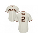 Men's Majestic San Francisco Giants #2 Denard Span Authentic Cream Home Cool Base MLB Jersey