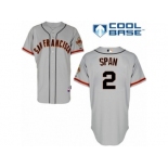 Men's Majestic San Francisco Giants #2 Denard Span Authentic Grey Road Cool Base MLB Jersey