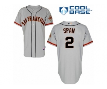 Men's Majestic San Francisco Giants #2 Denard Span Authentic Grey Road Cool Base MLB Jersey