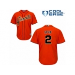 Men's Majestic San Francisco Giants #2 Denard Span Authentic Orange Alternate Cool Base MLB Jersey