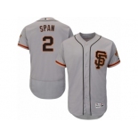 Men's Majestic San Francisco Giants #2 Denard Span Gray Flexbase Authentic Collection MLB Jersey