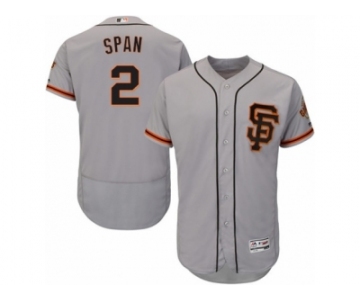 Men's Majestic San Francisco Giants #2 Denard Span Gray Flexbase Authentic Collection MLB Jersey