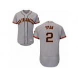 Men's Majestic San Francisco Giants #2 Denard Span Grey Flexbase Authentic Collection MLB Jersey