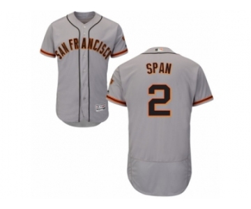 Men's Majestic San Francisco Giants #2 Denard Span Grey Flexbase Authentic Collection MLB Jersey