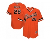 Men's Majestic San Francisco Giants #28 Buster Posey Authentic Orange 1978 Turn Back The Clock MLB Jersey