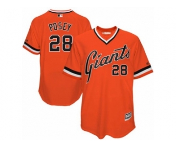 Men's Majestic San Francisco Giants #28 Buster Posey Authentic Orange 1978 Turn Back The Clock MLB Jersey