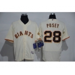 Men's Majestic San Francisco Giants #28 Buster Posey Cream Flexbase Authentic Collection MLB Jersey