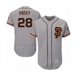 Men's Majestic San Francisco Giants #28 Buster Posey Gray Flexbase Authentic Collection MLB Jersey