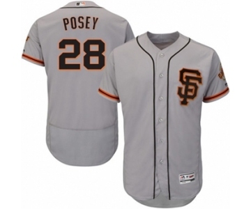 Men's Majestic San Francisco Giants #28 Buster Posey Gray Flexbase Authentic Collection MLB Jersey