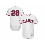 Men's Majestic San Francisco Giants #28 Buster Posey White Fashion Stars & Stripes Flex Base MLB Jersey