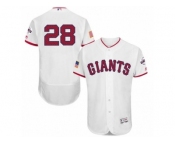 Men's Majestic San Francisco Giants #28 Buster Posey White Fashion Stars & Stripes Flex Base MLB Jersey