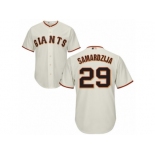 Men's Majestic San Francisco Giants #29 Jeff Samardzija Replica Cream Home Cool Base MLB Jersey