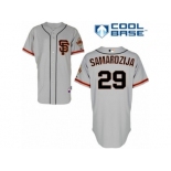 Men's Majestic San Francisco Giants #29 Jeff Samardzija Replica Grey Road 2 Cool Base MLB Jersey