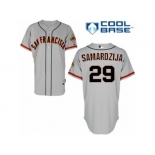 Men's Majestic San Francisco Giants #29 Jeff Samardzija Replica Grey Road Cool Base MLB Jersey