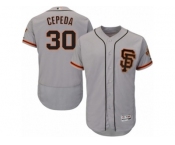 Men's Majestic San Francisco Giants #30 Orlando Cepeda Gray Flexbase Authentic Collection MLB Jersey