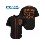 Men's Majestic San Francisco Giants #35 Brandon Crawford Authentic Black Alternate Cool Base MLB Jersey