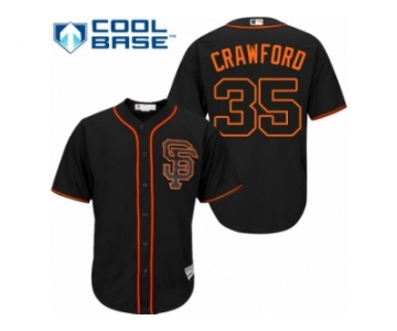 Men's Majestic San Francisco Giants #35 Brandon Crawford Authentic Black Alternate Cool Base MLB Jersey