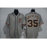 Men's Majestic San Francisco Giants #35 Brandon Crawford Authentic Grey Cool Base MLB Jersey