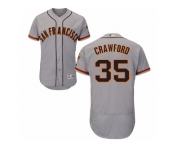 Men's Majestic San Francisco Giants #35 Brandon Crawford Grey Flexbase Authentic Collection MLB Jersey