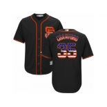 Men's Majestic San Francisco Giants #35 Brandon Crawford Replica Black USA Flag Fashion MLB Jersey