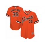 Men's Majestic San Francisco Giants #35 Brandon Crawford Replica Orange 1978 Turn Back The Clock MLB Jersey