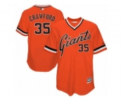 Men's Majestic San Francisco Giants #35 Brandon Crawford Replica Orange 1978 Turn Back The Clock MLB Jersey