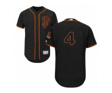 Men's Majestic San Francisco Giants #4 Mel Ott Black Flexbase Authentic Collection MLB Jersey