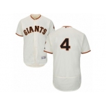 Men's Majestic San Francisco Giants #4 Mel Ott Cream Flexbase Authentic Collection MLB Jersey