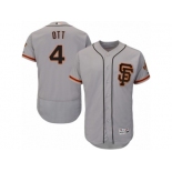 Men's Majestic San Francisco Giants #4 Mel Ott Gray Flexbase Authentic Collection MLB Jersey