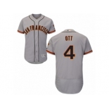 Men's Majestic San Francisco Giants #4 Mel Ott Grey Flexbase Authentic Collection MLB Jersey