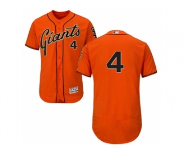 Men's Majestic San Francisco Giants #4 Mel Ott Orange Flexbase Authentic Collection MLB Jersey