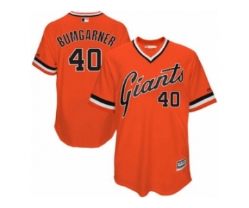 Men's Majestic San Francisco Giants #40 Madison Bumgarner Authentic Orange 1978 Turn Back The Clock MLB Jersey