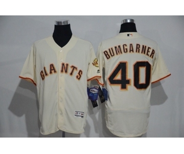 Men's Majestic San Francisco Giants #40 Madison Bumgarner Cream Flexbase Authentic Collection MLB Jersey