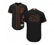 Men's Majestic San Francisco Giants #43 Dave Dravecky Black Flexbase Authentic Collection MLB Jersey