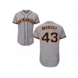 Men's Majestic San Francisco Giants #43 Dave Dravecky Grey Flexbase Authentic Collection MLB Jersey