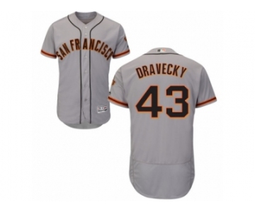 Men's Majestic San Francisco Giants #43 Dave Dravecky Grey Flexbase Authentic Collection MLB Jersey