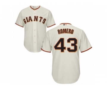 Men's Majestic San Francisco Giants #43 Ricky Romero Replica Cream Home Cool Base MLB Jersey