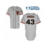 Men's Majestic San Francisco Giants #43 Ricky Romero Replica Grey Road 2 Cool Base MLB Jersey