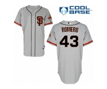 Men's Majestic San Francisco Giants #43 Ricky Romero Replica Grey Road 2 Cool Base MLB Jersey