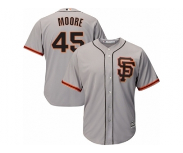 Men's Majestic San Francisco Giants #45 Matt Moore Replica Grey Road 2 Cool Base MLB Jersey